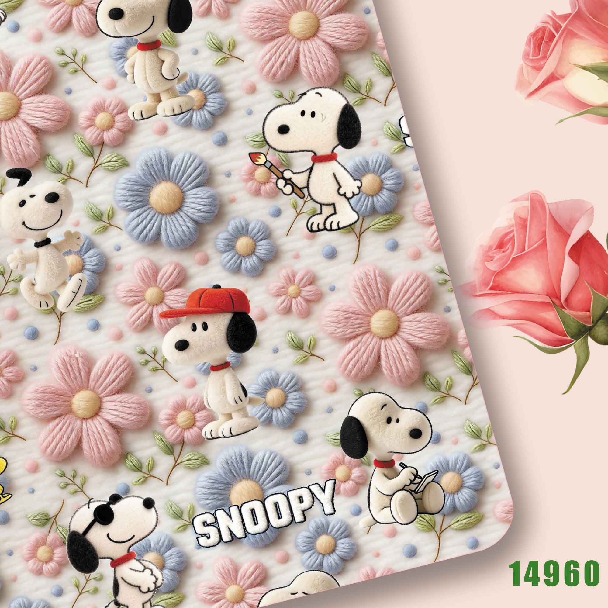 Textile For Sewing - Tkanina TAKARA TOMY Snoopy 140CM, poliestrowo-bawełniana
