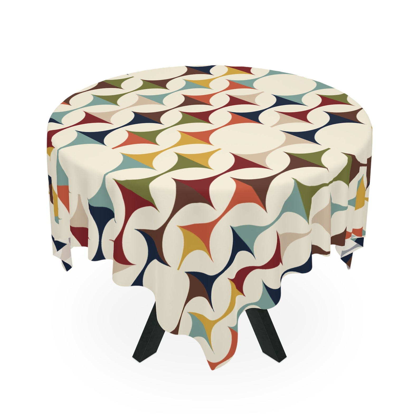 Century Textile & Sewing Supply Hours - Obrus w stylu Mid-Century Modern Retro