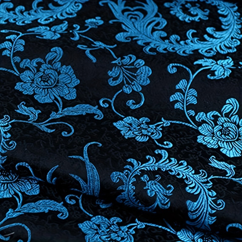 Sewing Garment - Tkanina brokatowa 3D z motywem niebieskiego