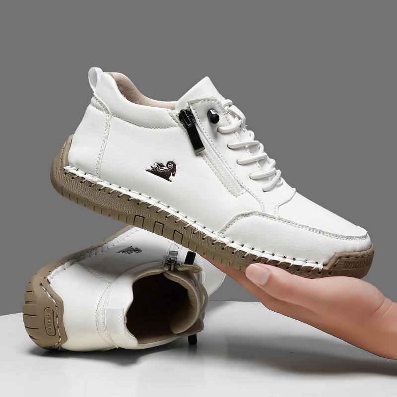 Sewing Latex - Damskie sneakersy, ręcznie robione skórzane buty