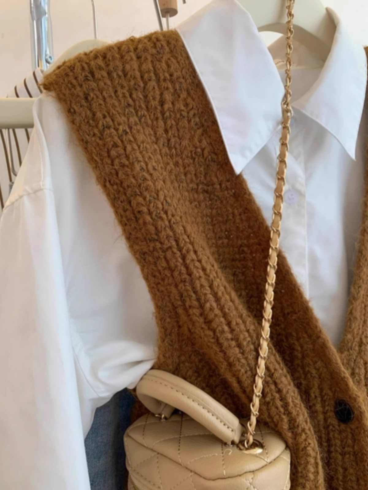 Damski dzianinowy top/kamizelk – Shoulder Pad Set In recenzja i cena
