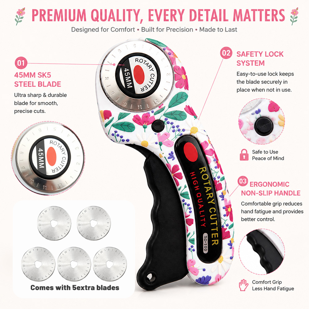 Nóż obrotowy 45 mm do cięcia k – Rotary Cutter Fabric recenzja i cena
